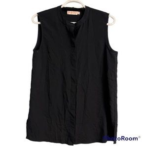 Tory Burch button up navy blouse size 4